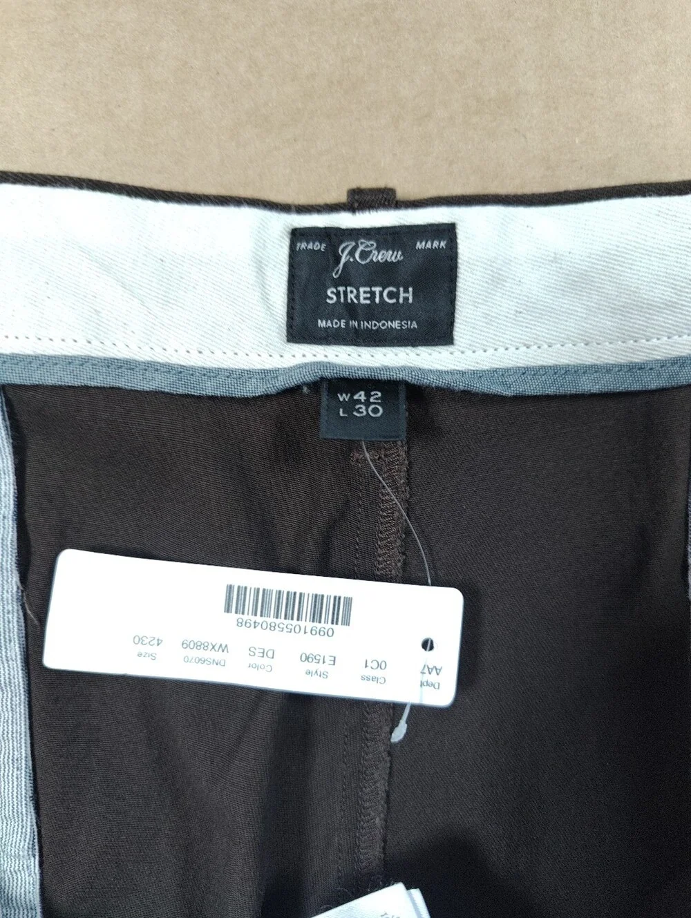 NWT J.Crew Lot Of 2 Broken-In Brown Beige 770 Straight Cotton Chinos Sz 42Wx25L